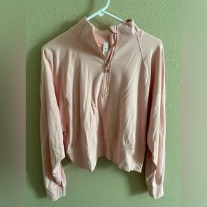 Lululemon Cropped Half Zip in Light Pink